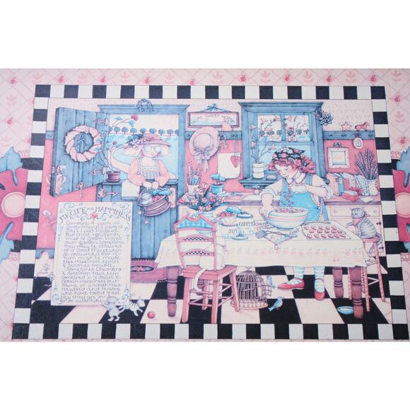 Joan Walsh Anglund, Serving Tray, Recipe For Happiness, Wooden Kitchen Decor, Co - Picture 3 of 6